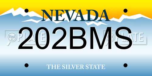 202BMS Nevada License Plate