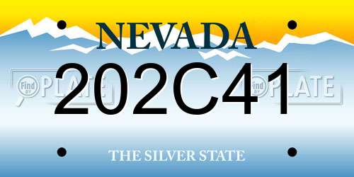 202C41 Nevada License Plate