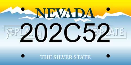 202C52 Nevada License Plate