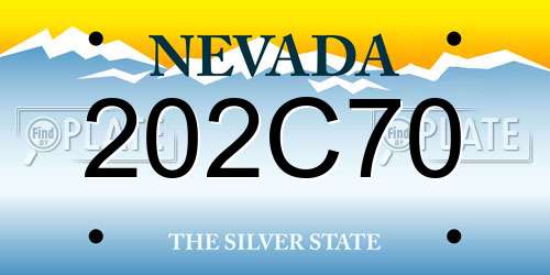 202C70 Nevada License Plate