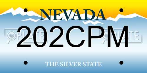 202CPM Nevada License Plate