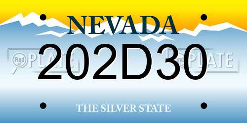 202D30 Nevada License Plate