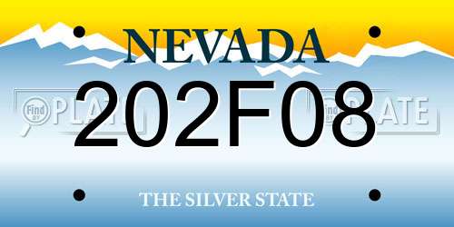202F08 Nevada License Plate