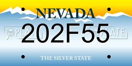 202F55 Nevada License Plate