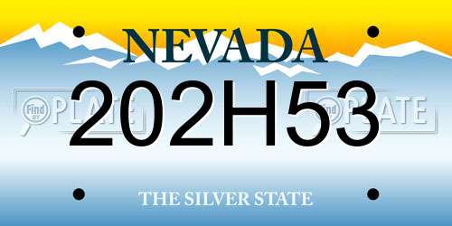 202H53 Nevada License Plate