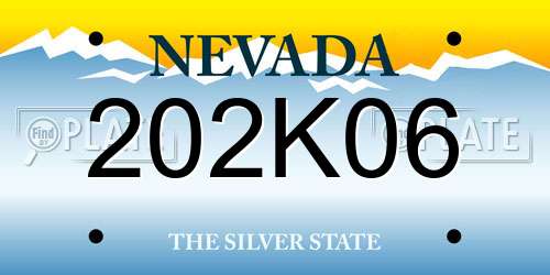 202K06 Nevada License Plate