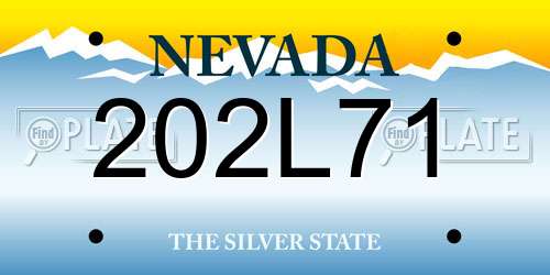 202L71 Nevada License Plate