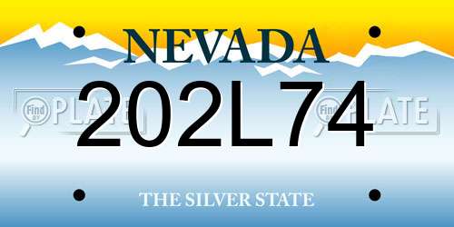 202L74 Nevada License Plate