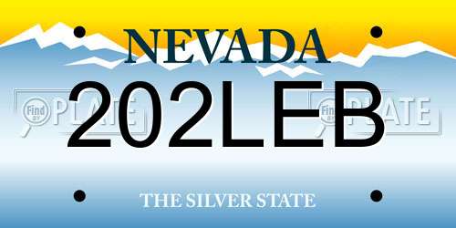 202LEB Nevada License Plate