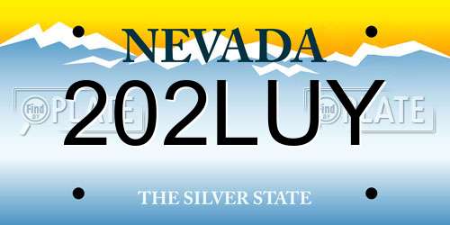 202LUY Nevada License Plate