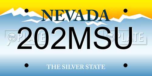 202MSU Nevada License Plate