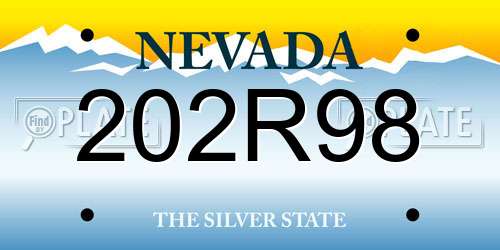 202R98 Nevada License Plate