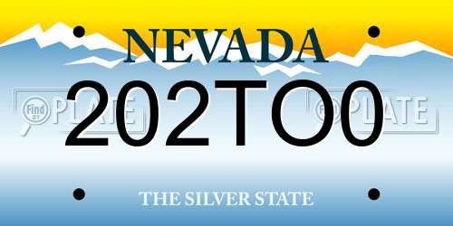 202TO0 Nevada License Plate