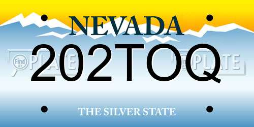 202TOQ Nevada License Plate