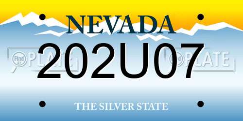 202U07 Nevada License Plate