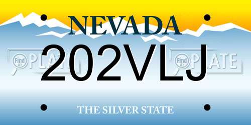 202VLJ Nevada License Plate