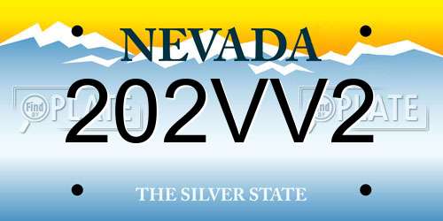 202VV2 Nevada License Plate