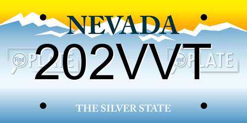 202VVT Nevada License Plate