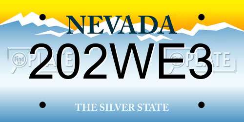 202WE3 Nevada License Plate