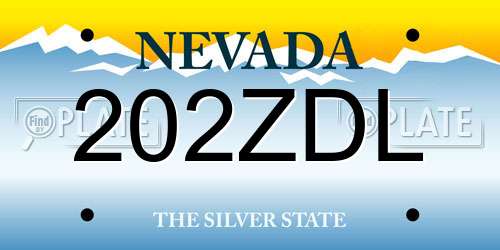 202ZDL Nevada License Plate