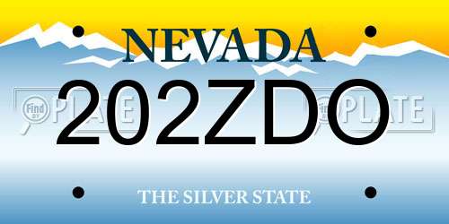 202ZDO Nevada License Plate