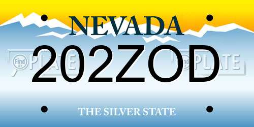 202ZOD Nevada License Plate
