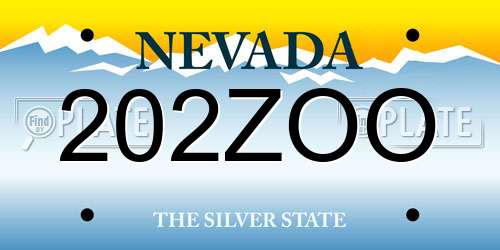 202ZOO Nevada License Plate
