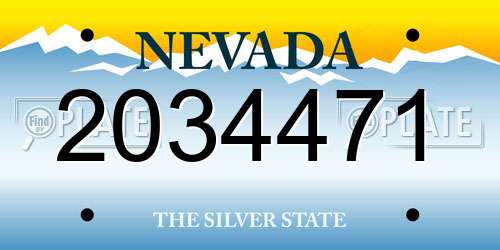 2034471 Nevada License Plate