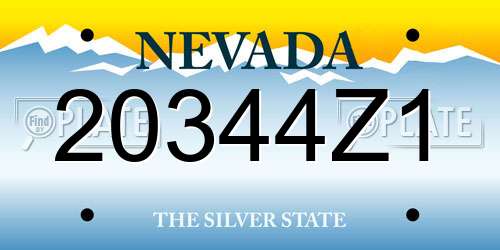 20344Z1 Nevada License Plate
