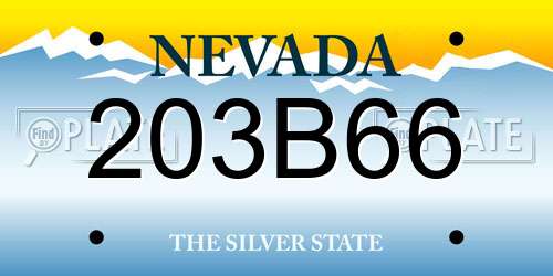 203B66 Nevada License Plate