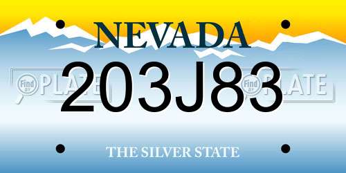 203J83 Nevada License Plate