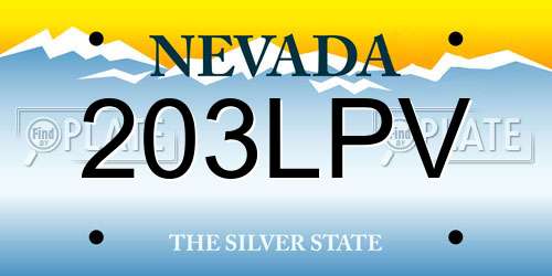 203LPV Nevada License Plate