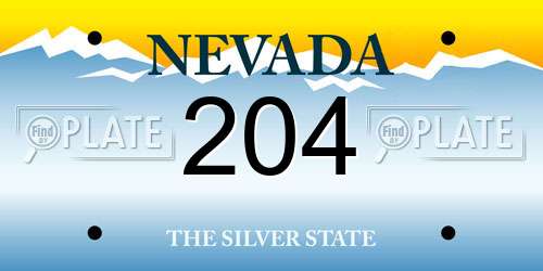 204 Nevada License Plate
