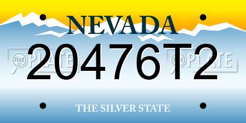 20476T2 Nevada License Plate