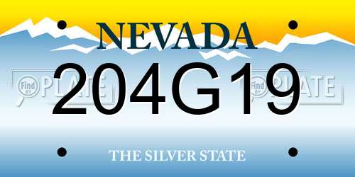 204G19 Nevada License Plate