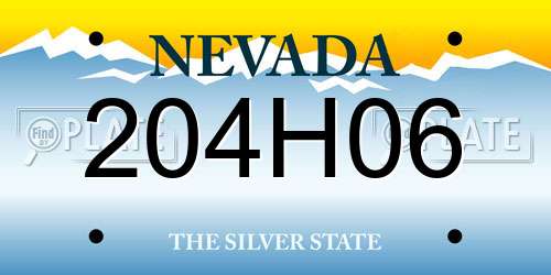 204H06 Nevada License Plate
