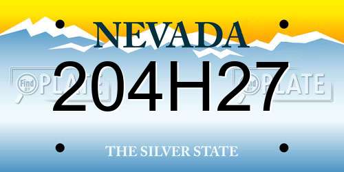 204H27 Nevada License Plate