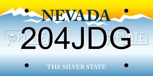 204JDG Nevada License Plate