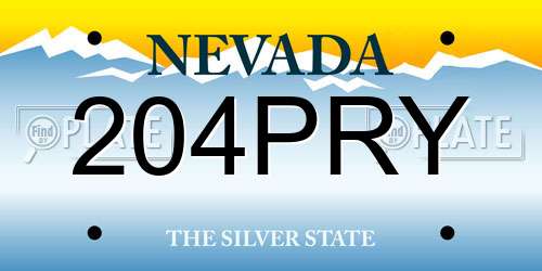 204PRY Nevada License Plate