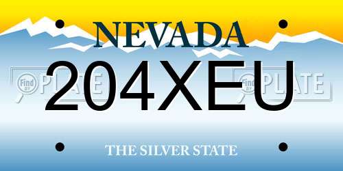 204XEU Nevada License Plate