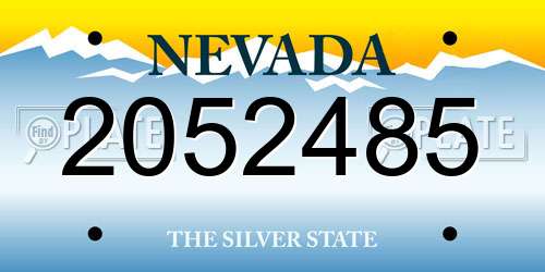 2052485 Nevada License Plate