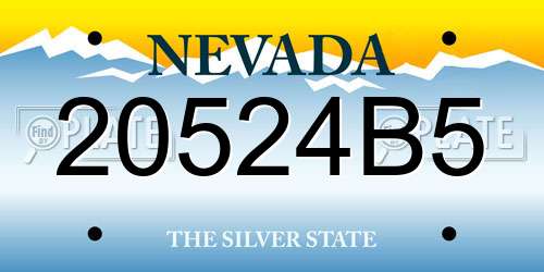20524B5 Nevada License Plate