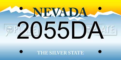 2055DA Nevada License Plate