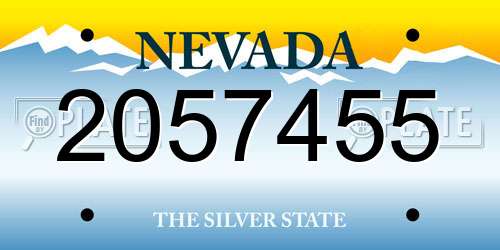 2057455 Nevada License Plate