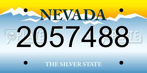 2057488 Nevada License Plate