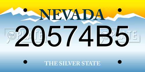 20574B5 Nevada License Plate