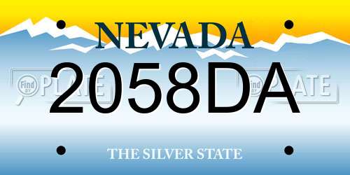 2058DA Nevada License Plate