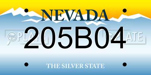 205B04 Nevada License Plate