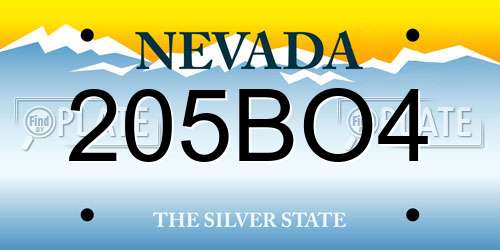 205BO4 Nevada License Plate
