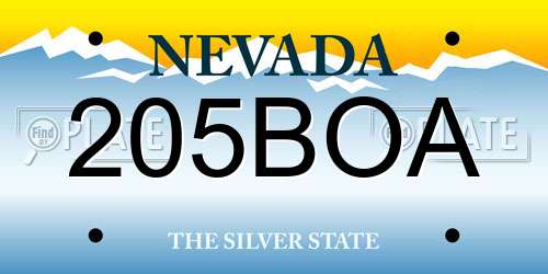 205BOA Nevada License Plate